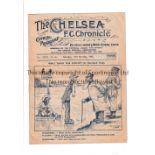 CHELSEA Programme for the home F.A. Cup match v Fulham 15/2/1936, team changes and horizontal