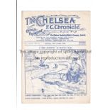 CHELSEA Programme for the home League match v Newcastle United 28/10/1933, very slight vertical