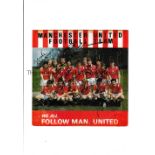 MANCHESTER UNITED AUTOGRAPHS A 1985 FA Cup Final record, "We All Follow Man United". The team