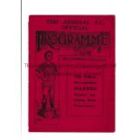 ARSENAL Home programme for the League match v Derby County 27/2/1915. Second season at Highbury.