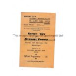 EXETER CITY V NEWPORT COUNTY 1945 FAC Scarce programme for the game at Exeter dated 15/12/45. Four