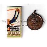 1930 WORLD CUP URUGUAY Official Tournament souvenir medal in original packet and a 2" vignette of