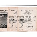 BATH CITY Fifteen home programmes including Merthyr, Llanelli and Dartford 53/4, Gravesend,