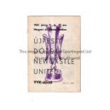 1968/9 UJPEST DOZSA V NEWCASTLE UNITED FAIRS CUP FINAL Programme for the Fairs Cup final in