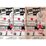 FULHAM Twenty three home programmes 1952/3 - 1954/5. 8 X 52/3, 6 X 53/4 and 9 X 54/5. Most have