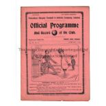 TOTTENHAM HOTSPUR V MANCHESTER UNITED 1914 Gatefold programme for the League match at Tottenham 7/