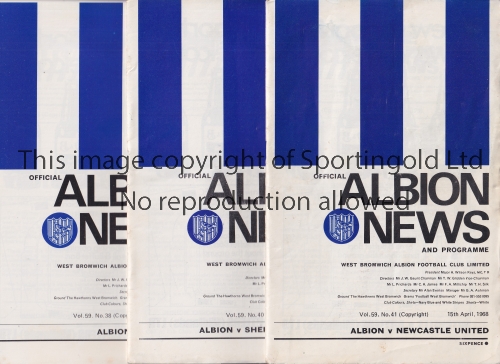 WEST BROMWICH ALBION HOMES 1961 ONWARDS Over 280 programmes for games at The Hawthorns from 1961