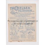 CHELSEA Programme for the home League match v Nottingham Forest 16/4/1927, staple rusted away and