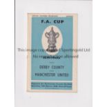 1948 FA CUP SEMI-FINAL AT HILLSBOROUGH Programme for Derby County v Manchester United 13/3/1948,