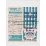 YORKSHIRE COUNTY CUP SEMI-FINAL 1946 Programme for Sheffield Wednesday at home v Barnsley 11/5/1946.