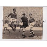 PRESS PHOTOS / CHARLTON ATH. V PRESTON 1956 Four original B/W Press photos with stamps and paper