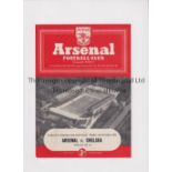 ARSENAL Programme for the home London Challenge Cup Semi-Final v Chelsea 1/11/1954, very slightly