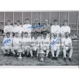 LEEDS UNITED Autographed 12 x 8 b/w photo of the 1964 Second Division winners posing with their