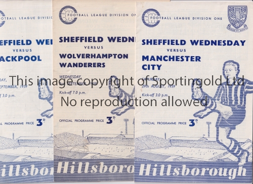 SHEFFIELD WEDNESDAY Set of 24 home programmes for season 1959/60 including 21 League, 2 FA Cup and