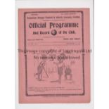 TOTTENHAM HOTSPUR Programme for the home London Combination match v Crystal Palace 20/9/1919. Good