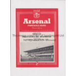 ARSENAL Programme for the home Friendly v Portuguesa De Desportos 20/2/1954. Good