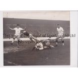 PRESS PHOTO / WEST HAM UNITED V ARSENAL 1958 Original 10" x 8" B/W Press photo with stamp and