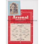 DUNCAN EDWARDS AUTOGRAPH Programme for England v Young England at Arsenal 30/4/1954 in which Edwards