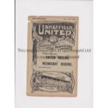 SHEFFIELD UNITED Home reserve team programme v Licensed Victuallers 23/12/1911, ex-binder with