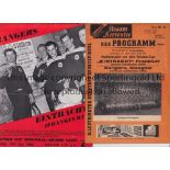 GLASGOW RANGERS / EUROPEAN CUP SEMI-FINAL 1960 Programmes for both legs v Eintracht Frankfurt.