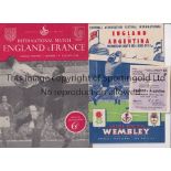 ENGLAND Home programme and ticket v Argentina 1951 at Wembley with newspaper cuttings and v France