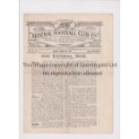 ARSENAL Programme for the home League match v Burnley 28/8/1922, slight horizontal crease. Generally