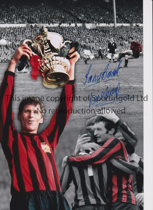 MANCHESTER CITY Autographed 12 x 8 colorized photo of a montage of images relating to City's 1-0