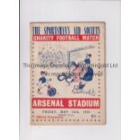 NEUTRAL AT ARSENAL Programme for the Charity match, Boxers v Jockeys 13/5/1955 at Highbury.