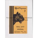 ARSENAL Programme for the away Friendly v Hull City 23/3/1954. Good