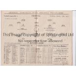 ARSENAL Programme for the home League match v Sunderland 17/1/1931, small nick at the top of the