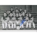 GEOFF HURST Autographed 12 x 8 b/w photo of the West Ham United team selected for the 1964 FA Cup