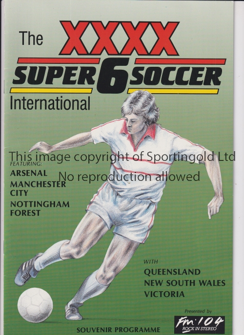 AUSTRALIA SUPER SOCCER 6 TOURNAMENT 1988 Programme for the Tournament 19-21/5/1988 including