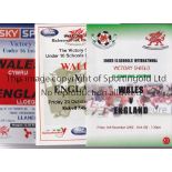 ENGLAND U-16'S Ten away programmes v Wales 2000, 2006, 2008, 2012 and 2014, Scotland 2001 and 2003