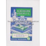 TOTTENHAM HOTSPUR 1960/1 Programme for the away League match v Blackburn Rovers 27/8/1960. Good