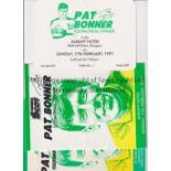 CELTIC / PAT BONNER Programme and ticket for the Testimonial Dinner in Glasgow 17/2/1991 and a