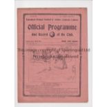 TOTTENHAM HOTSPUR Gatefold programme for the home South Eastern League match v QPR  14/11/1914.