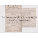 OXFORD V CAMBRIDGE CRICKET 1896 & 1897 Two scorecards for matches at Lord's, 1896 part printed