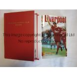 LIVERPOOL Two bound volumes of home programmes for season 1999/2000, parts 1 and 2. Hardback bound