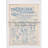 CHELSEA Programme for the home League match v Fulham 11/10/1924, ex-binder. Generally good