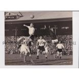 PRESS PHOTOS / FULHAM V STOKE CITY 1956 Four original B/W Press photos with stamps and paper