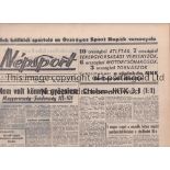 CHELSEA 'Nemzeti Sport' daily newspaper 15/8/1963, with front-page match report of the MTK