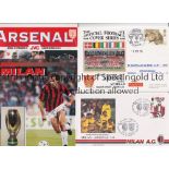 1995 UEFA SUPERCUP / ARSENAL V AC MILAN Eleven items relating to both legs. At Arsenal: programme,