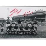 LIVERPOOL Autographed 12 x 8 b/w photo of players posing for a team photo prior to a 7-2 defeat to