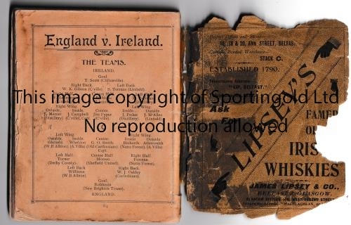 IRELAND V ENGLAND 1898 The only known publication with the team lines-up and pictures of the Irish