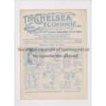 CHELSEA Programme for the home League match v Barnsley 4/12/1926, staple rusted away and very