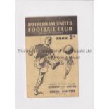 LEEDS UNITED Programme for the away League match v Rotherham Utd. 29/9/1951, very slightly