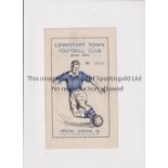 ARSENAL Programme for the away Eastern Counties League match v Lowestoft Town 2/4/1955, staple