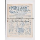 CHELSEA Programme for the home League match v Blackpool 6/11/1926, staple rusted away and very