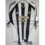SCOTT PARKER / NEWCASTLE UNITED MATCH WORN SHIRT Short sleeve black & white stripes Adidas shirt