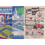 TOTTENHAM HOTSPUR 1960/1 Nine away programmes v Aston Villa FA Cup, Wolves, Sunderland FA Cup, Nottm